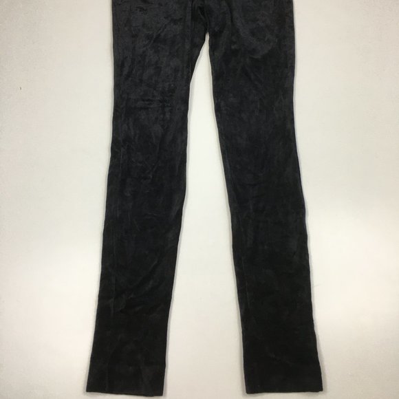 THEORY Black Adbelle K Velour Knit Pull On Slim Fit Legging Pants - Picture 6 of 9